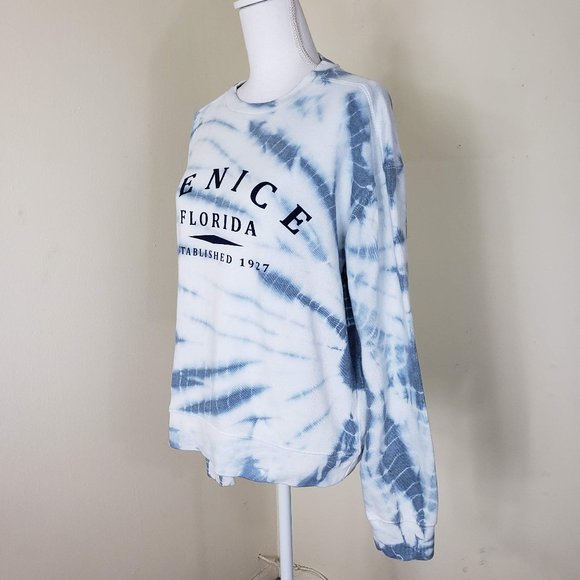 Vineyard Crew 'Venice Florida' Tie Dye Sweatshirt Grey/White Size Small - Picture 8 of 11
